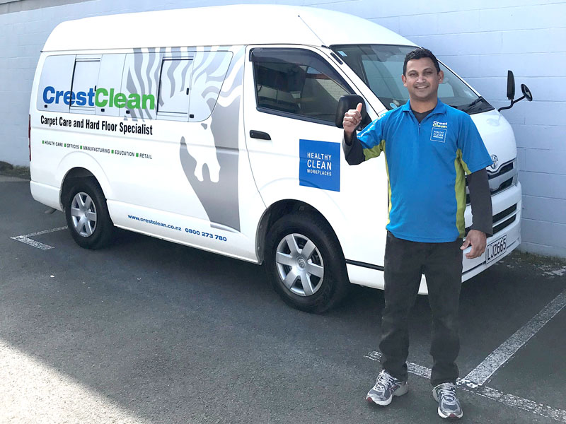 Praneel Prasad is delighted with his Toyota Hiace Jumbo. It means he can carry all his specialist cleaning equipment in one vehicle. 