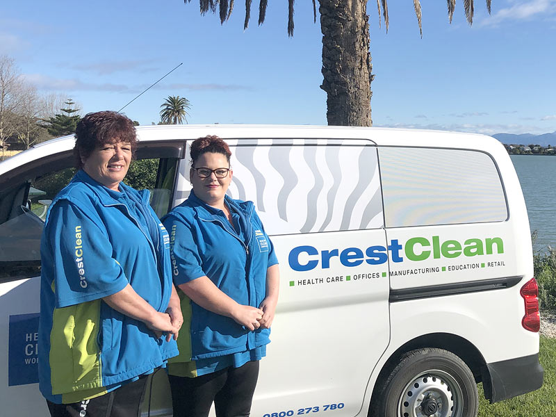 Nelson Franchisee Mel Fearn by CrestClean van