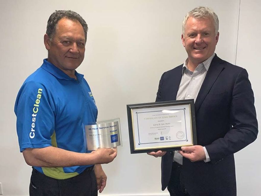 Long service award presented to cleaner