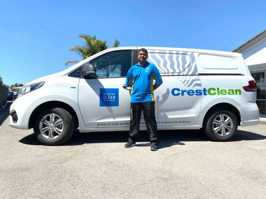 Cleaning franchisee with his new van