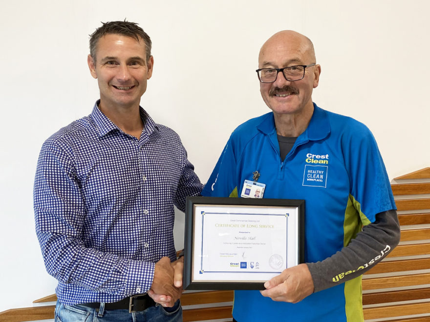 Cleaner receives long service award