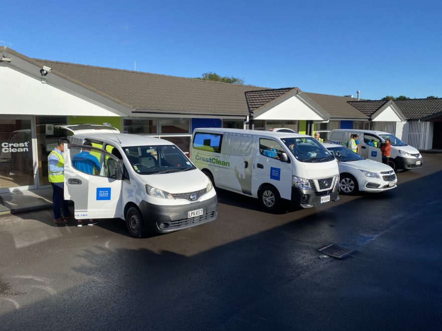 Cleaning vehicles.