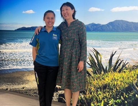 CrestClean franchisee, Rachelle Antonette, with Kapiti Day Hospital CEO, Kate Wang.